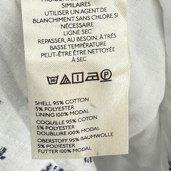 Anthropologie Katerina Button-Front Midi Dress White Blue Size Large NWT - Picture 7 of 8